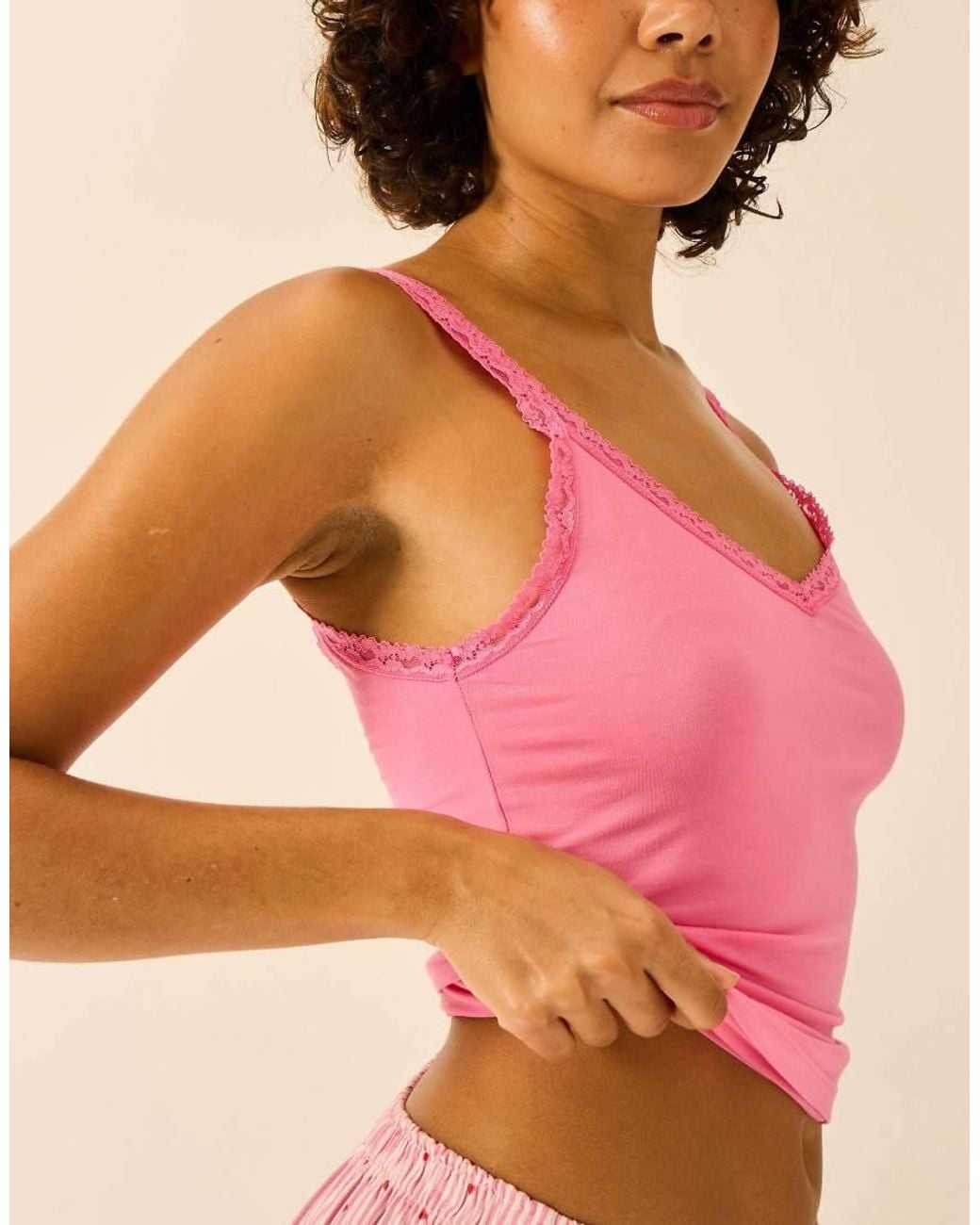 Stripe & Stare Pink Lace Cami