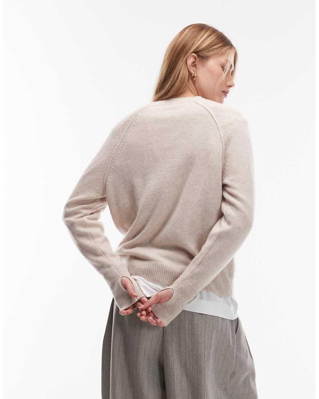 ARKET White Pure Cashmere Knitted Sweater