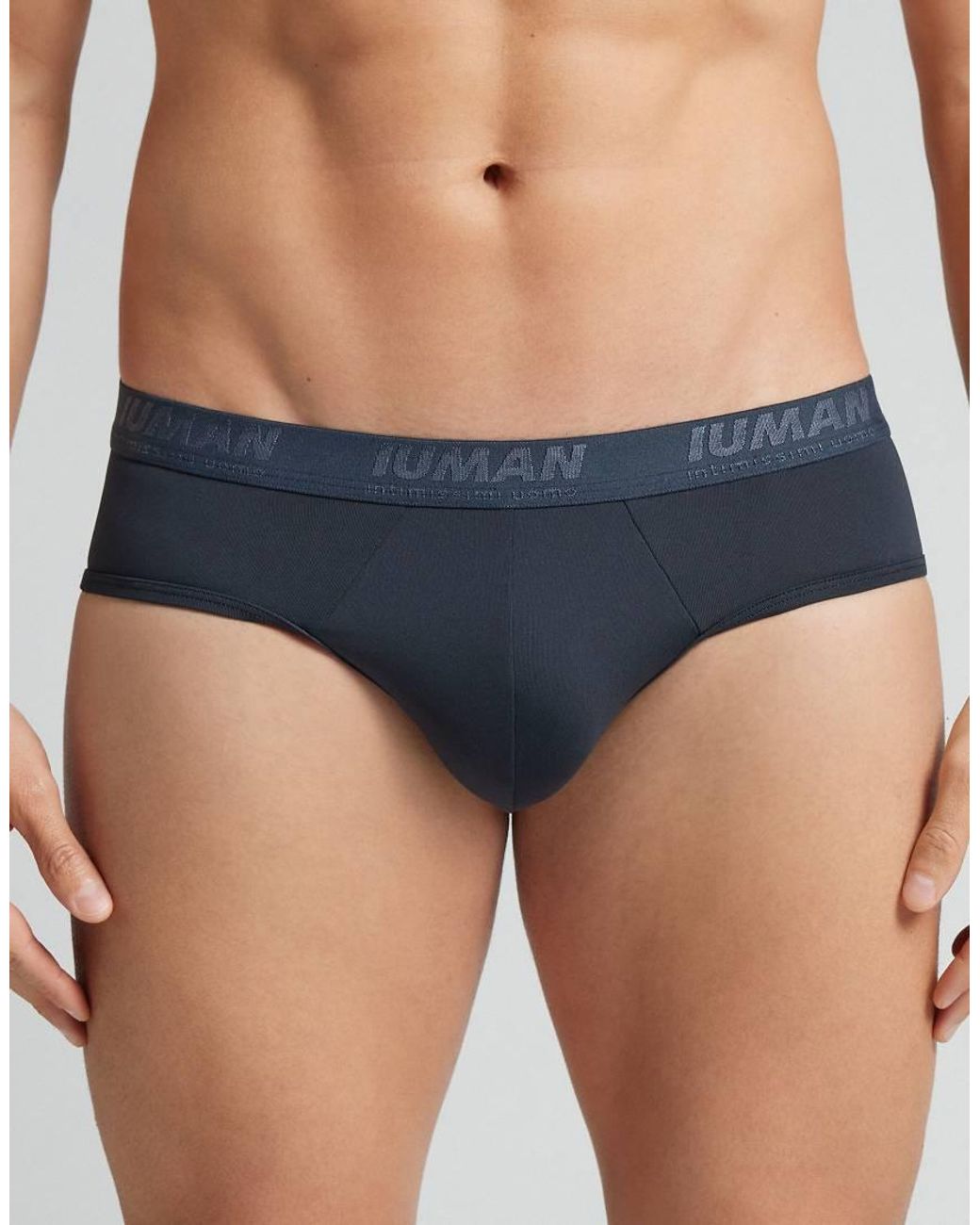 Intimissimi Blue Microfibre Briefs With Logo for men