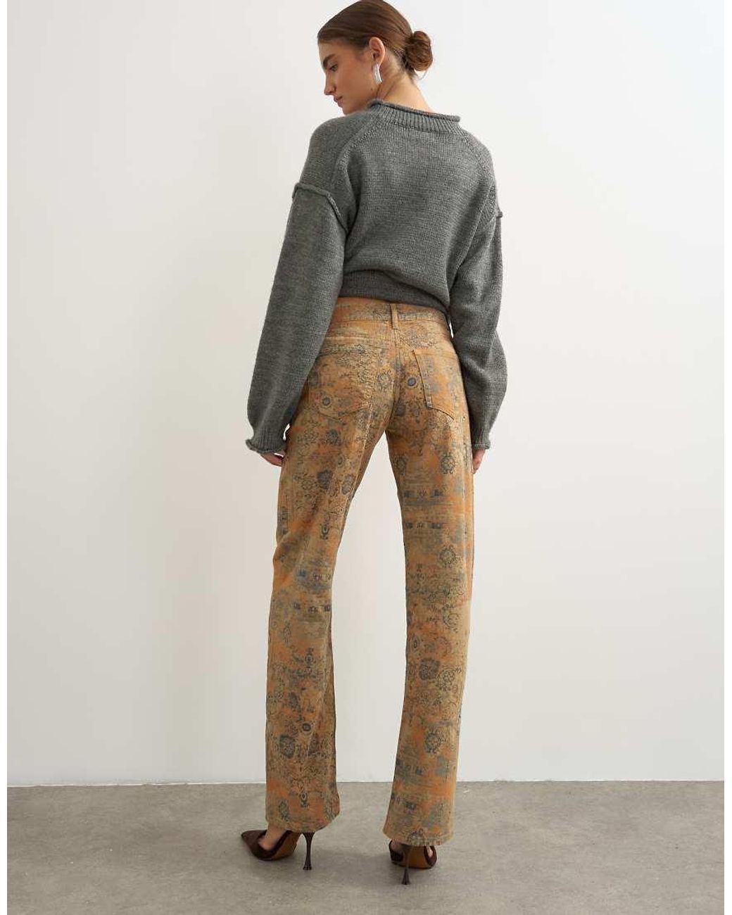 TOPSHOP Orange Ember Low Rise Straight Jean