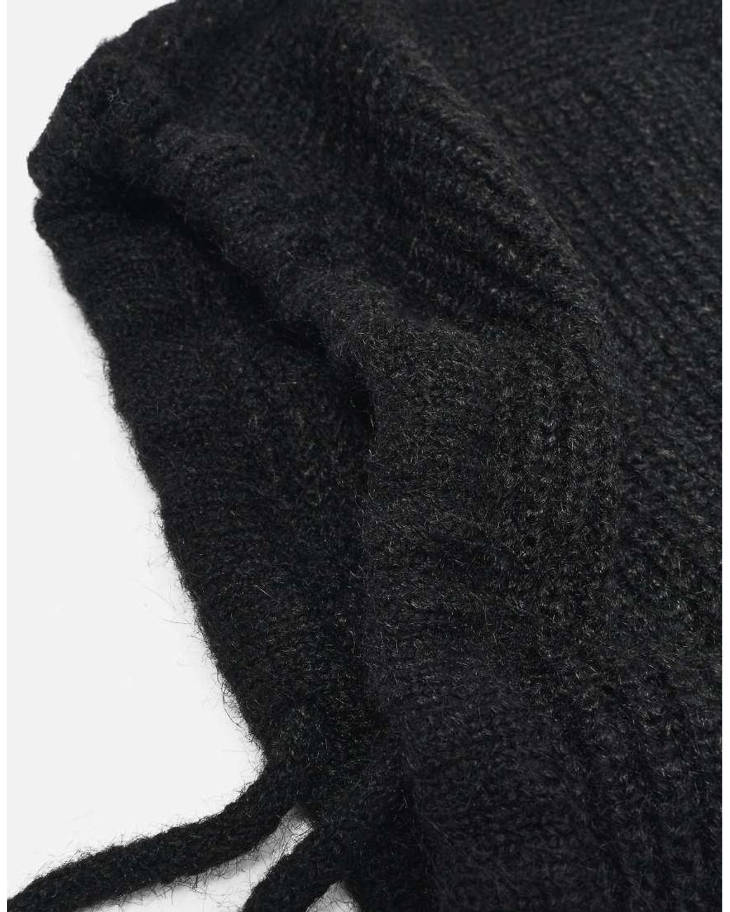 Pull&Bear Black Ribbed Knit Balaclava