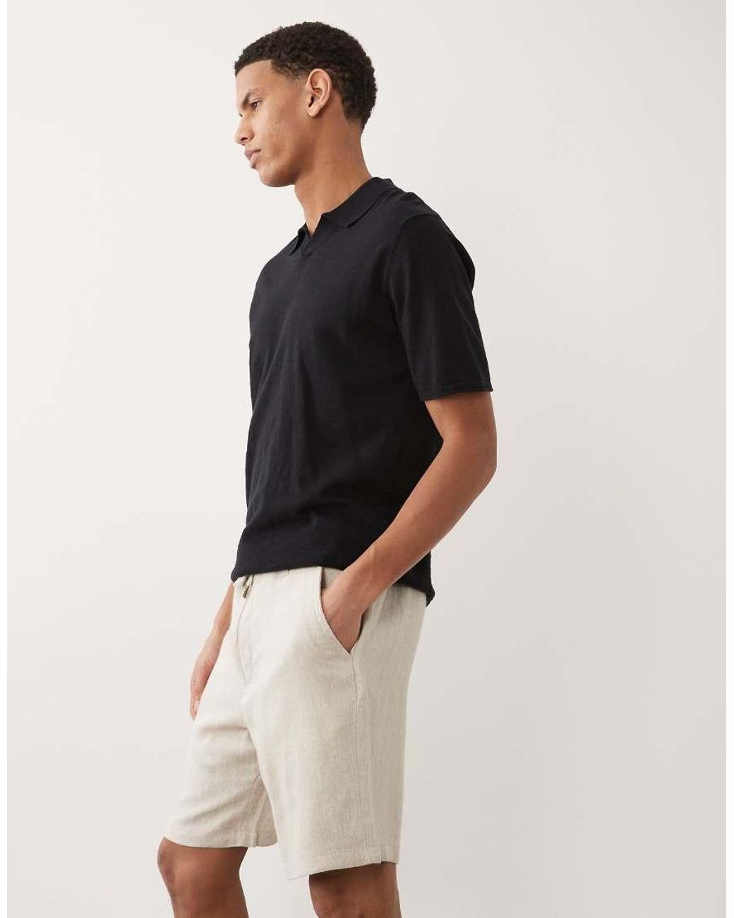 Jack & Jones Natural Linen Rich Loose Drawstring Short for men