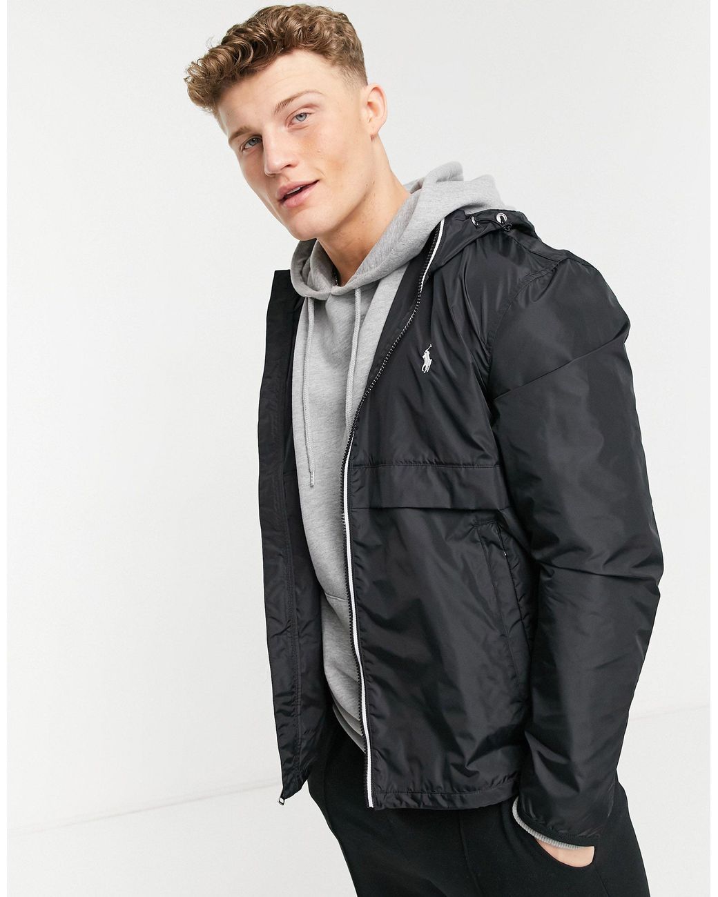 Polo Ralph Lauren Nylon Plainweave Belport Player Logo Hooded Rain