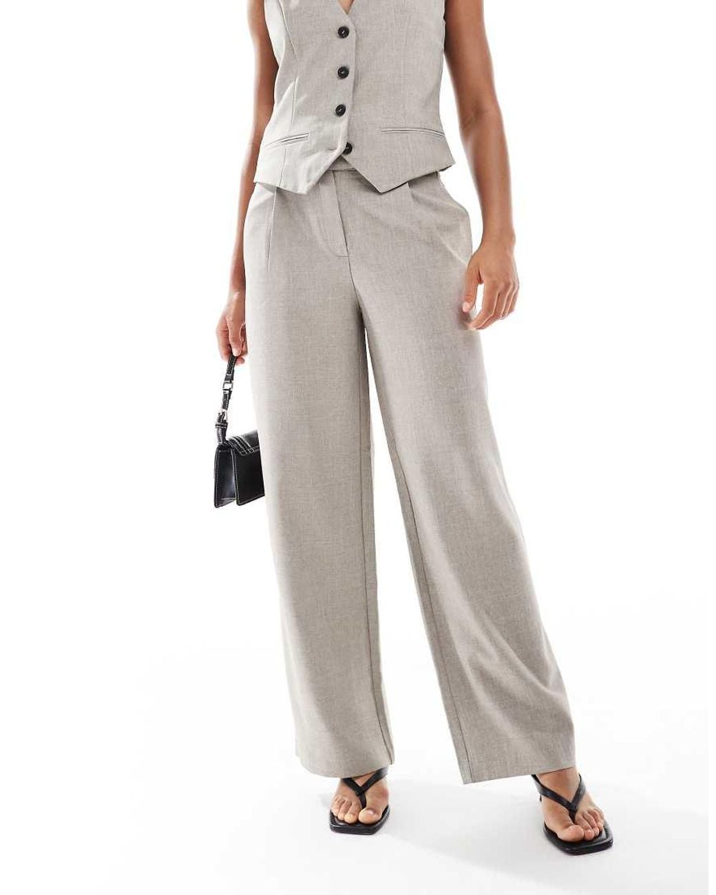 ONLY White Wide Leg Tailored Trousers Co-Ord