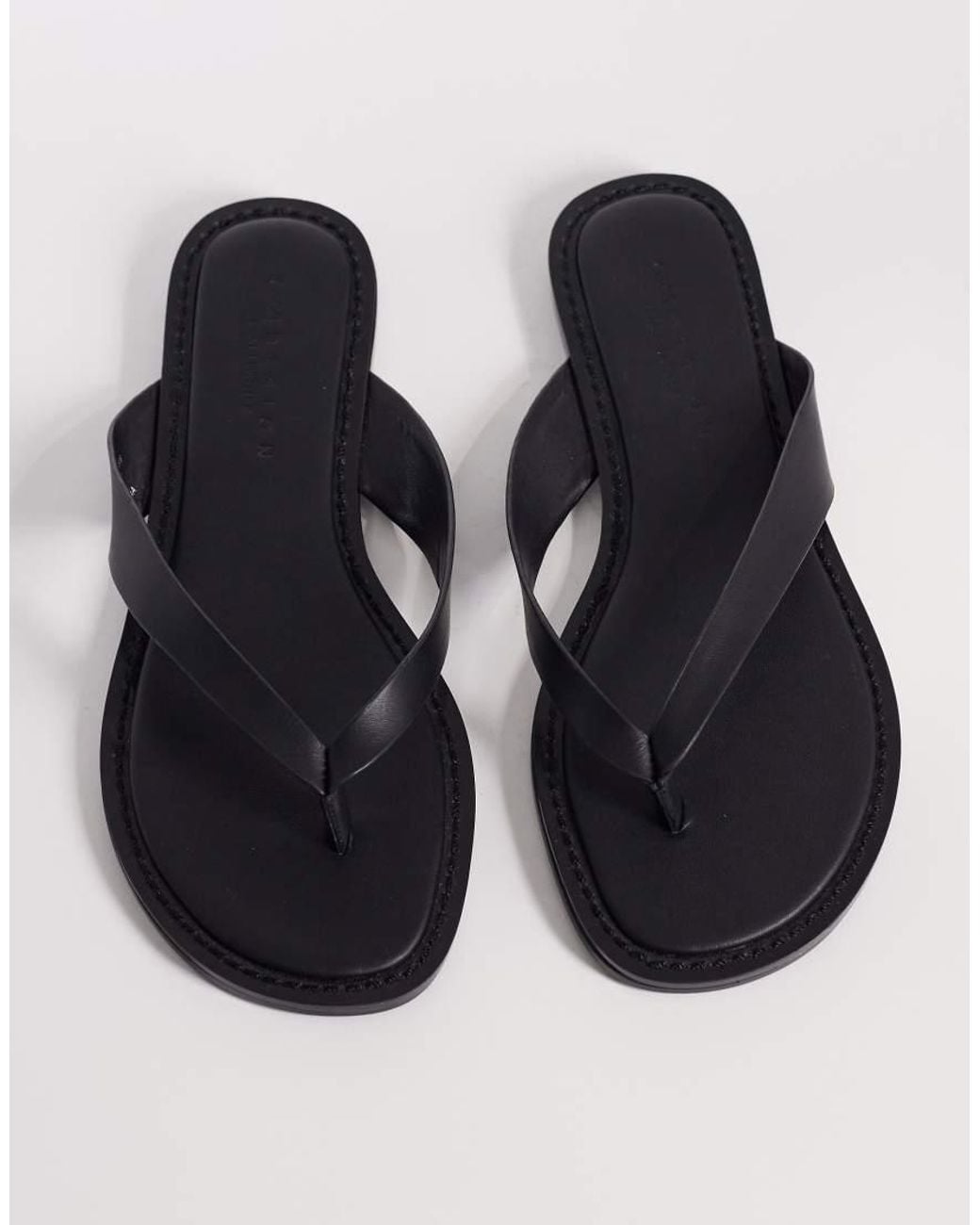 ASOS White Fenna Premium Leather Flip Flop