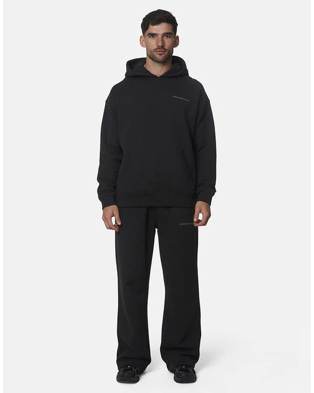 Good For Nothing Black Oversized Cotton Fleece Joggers for men