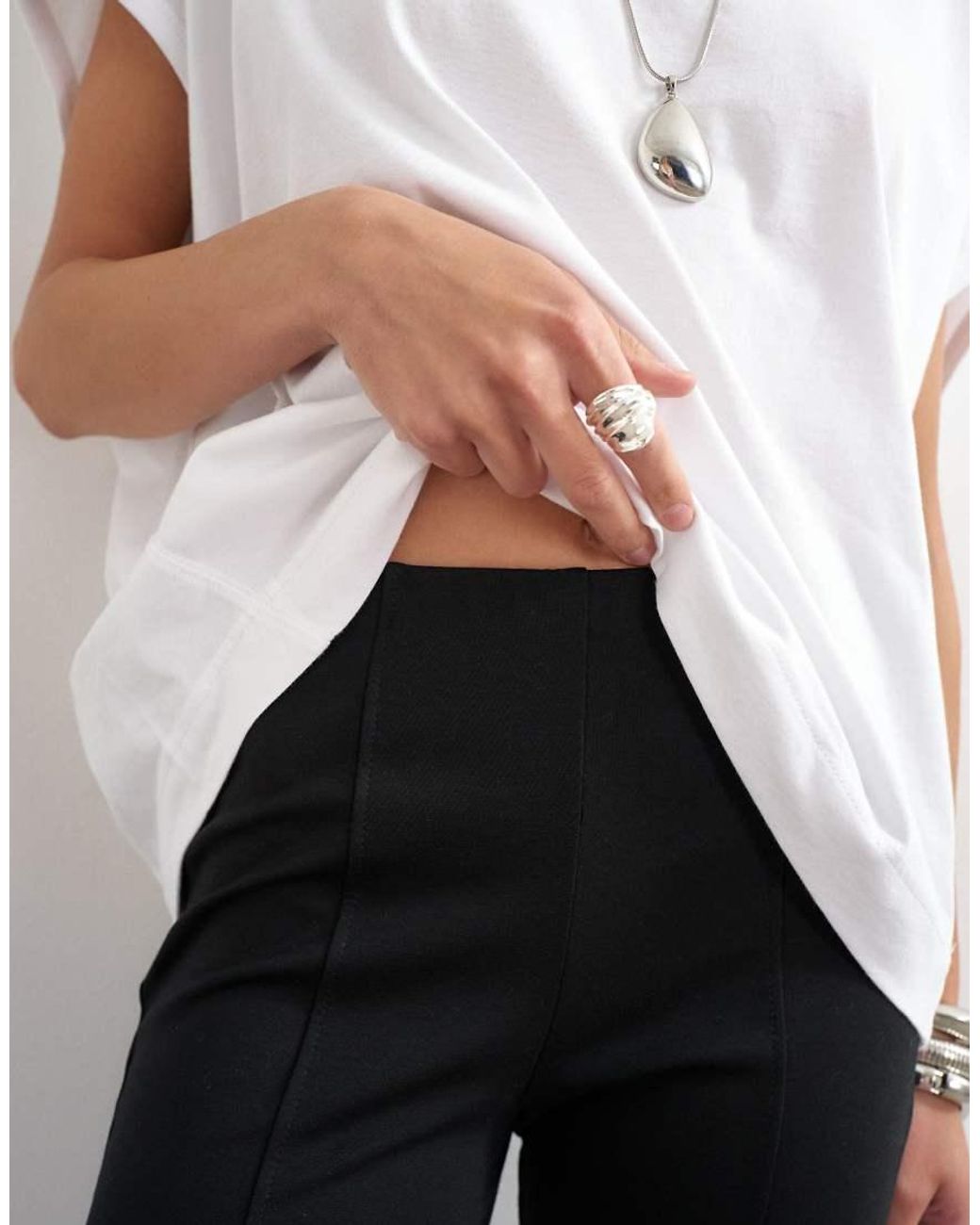TOPSHOP White Ponte Capri Leggings