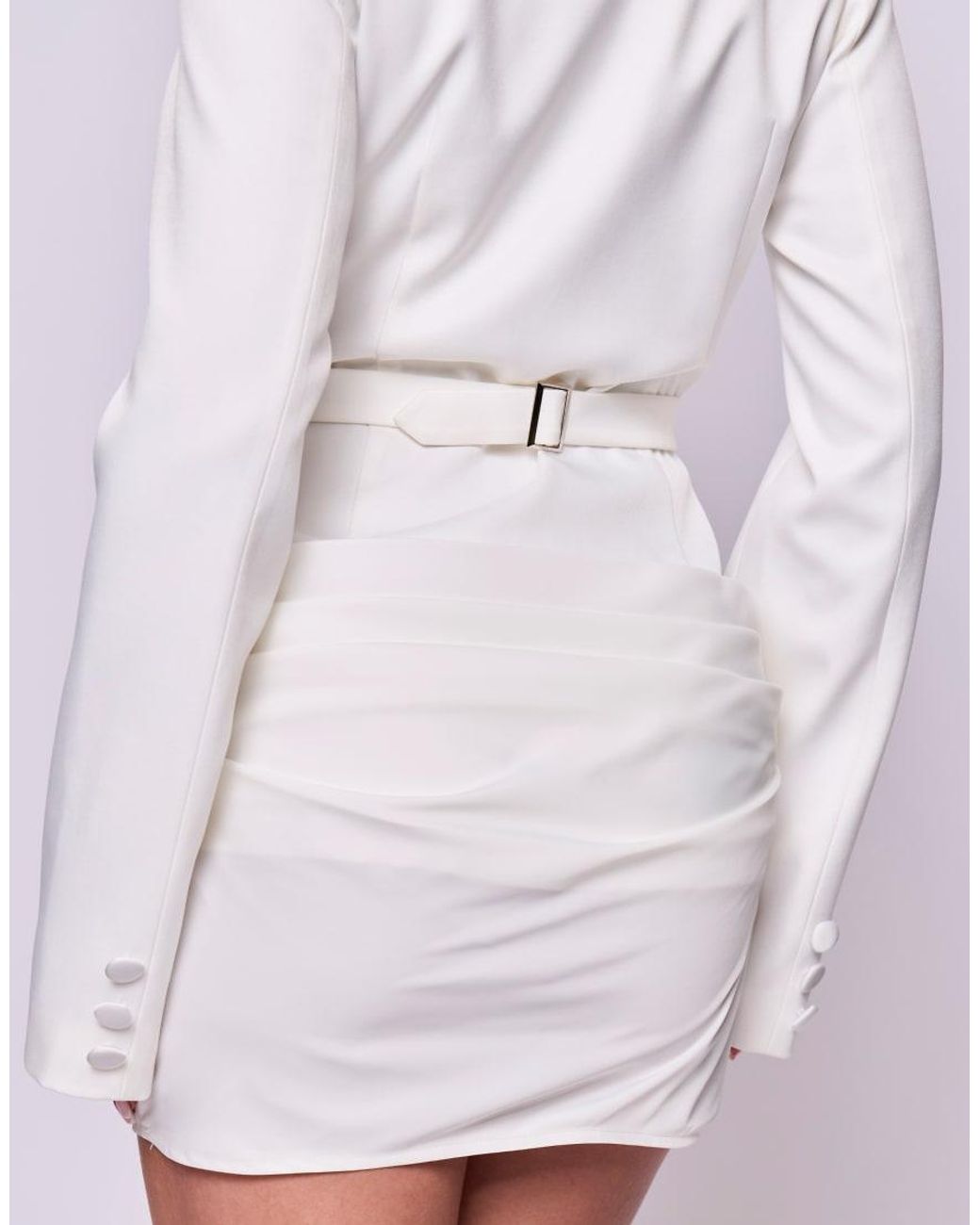 Missy Empire White Blazer Dress