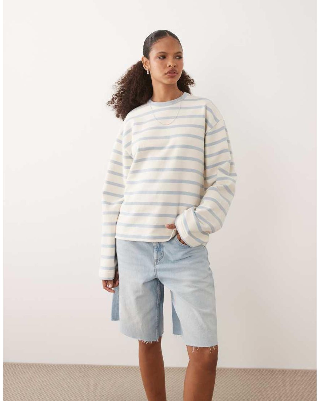 Barbour Gray Fawley Long Sleeve Striped Sweatshirt