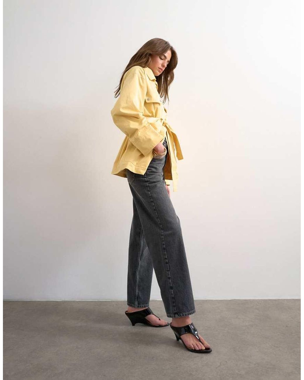 TOPSHOP Gray Tosphop Cinch Low Rise Relaxed Jean