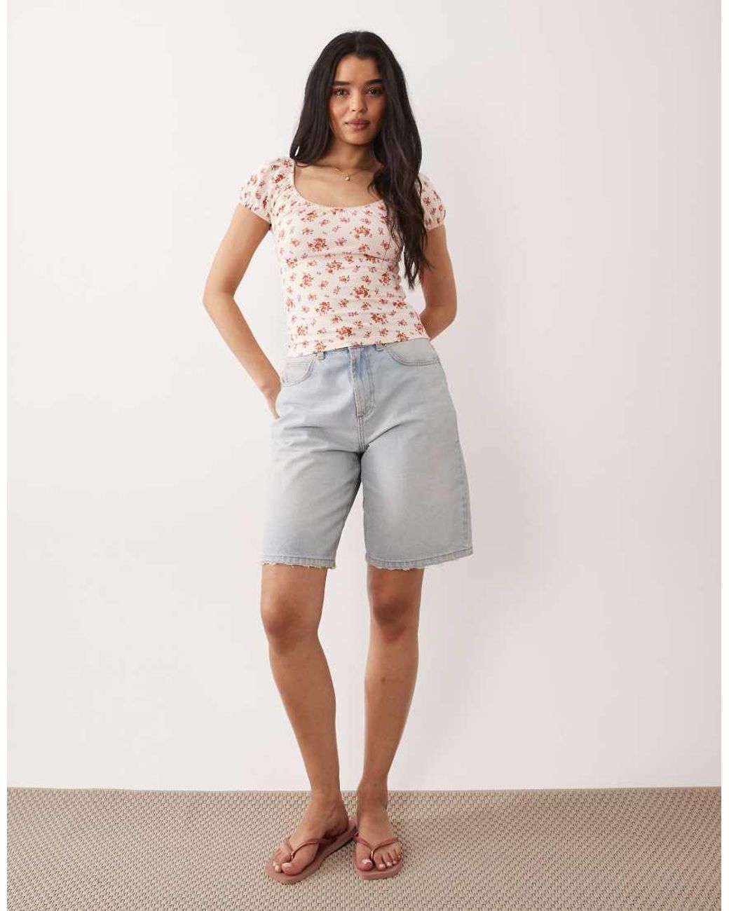 Miss Selfridge Multicolor Milkmaid Top