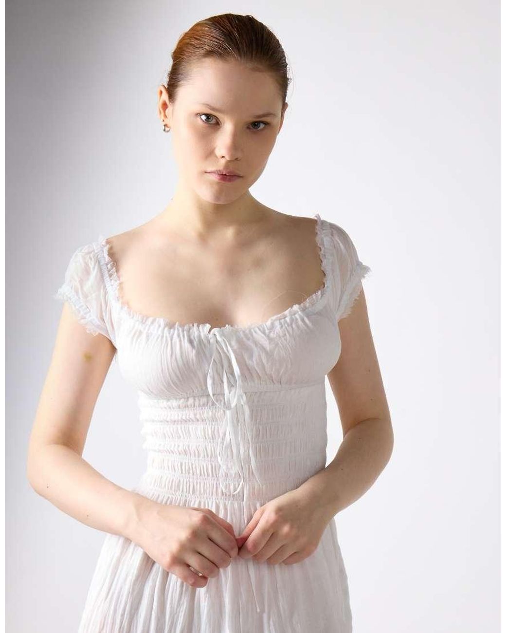 Glamorous White Babydoll Maxi Dress