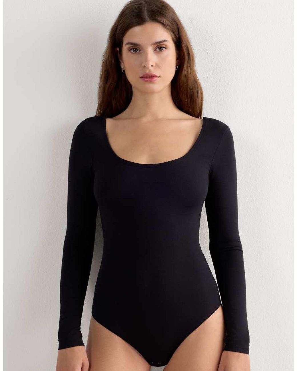 Intimissimi Black Bodysuit With Scoop Neck