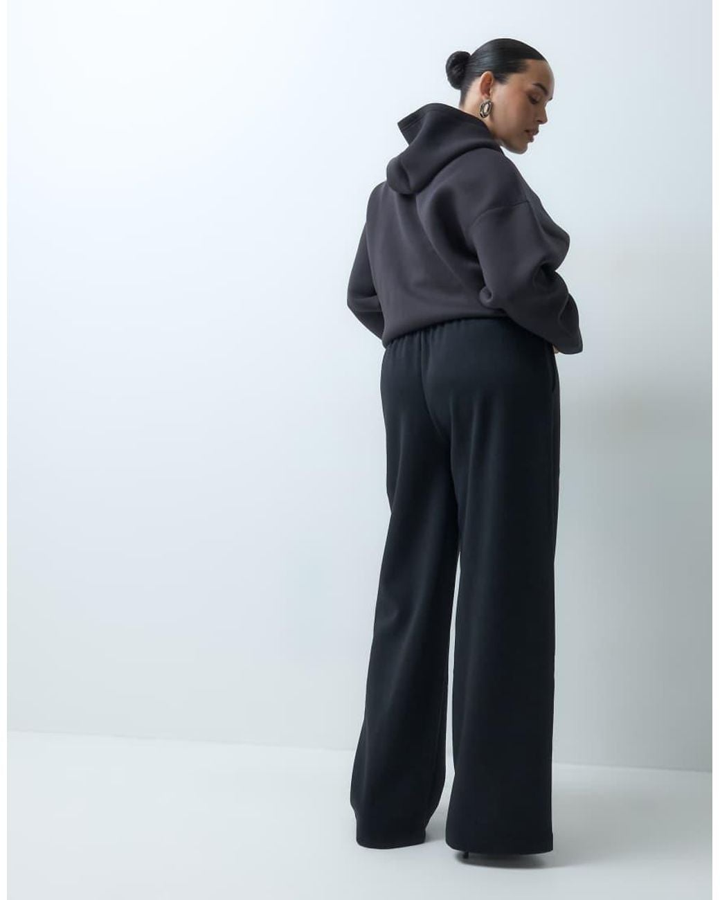 ASOS Blue Asos Design Curve Wide Leg Brushback Trackies