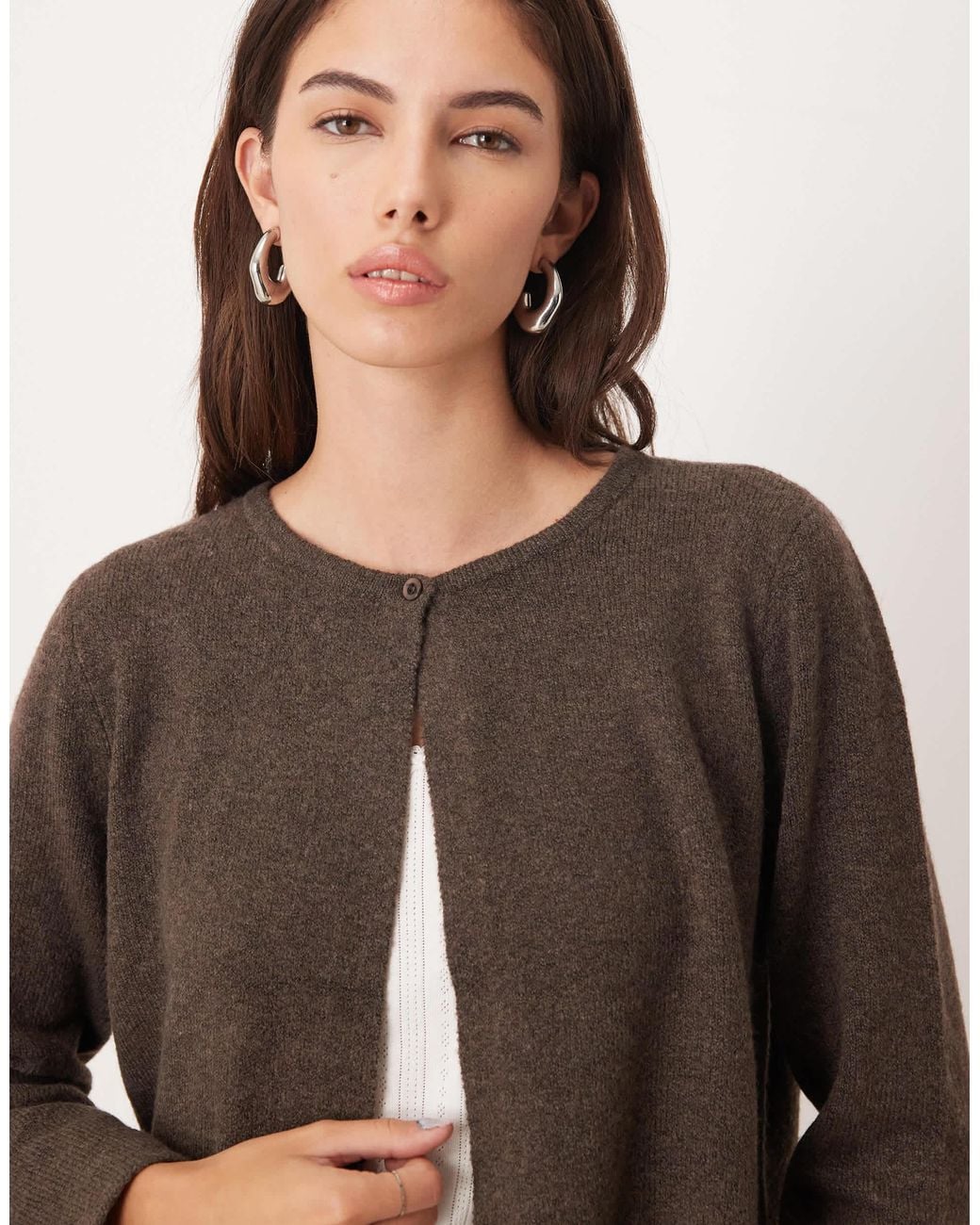Jdy Gray Single Button Cardigan