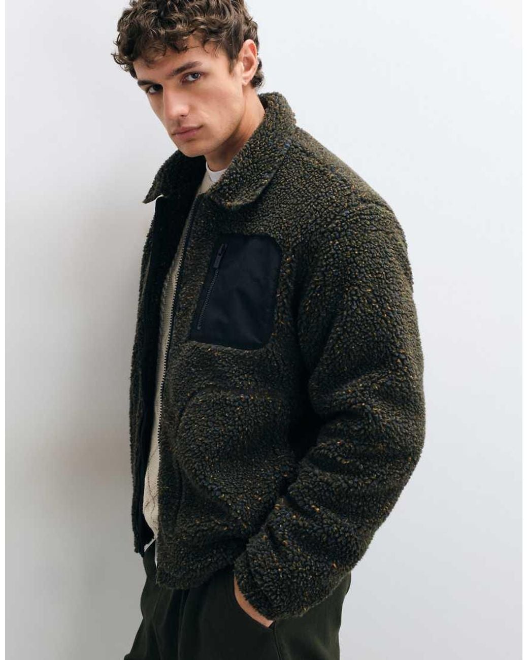 Redefined Rebel Gray Penn Borg Jacket for men