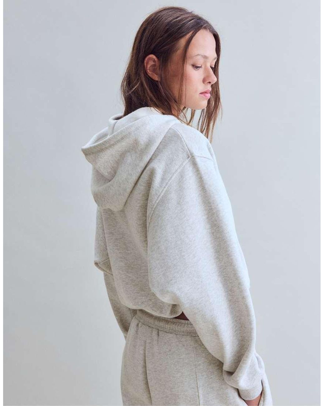 Stradivarius Gray Puffed Sweatshirt