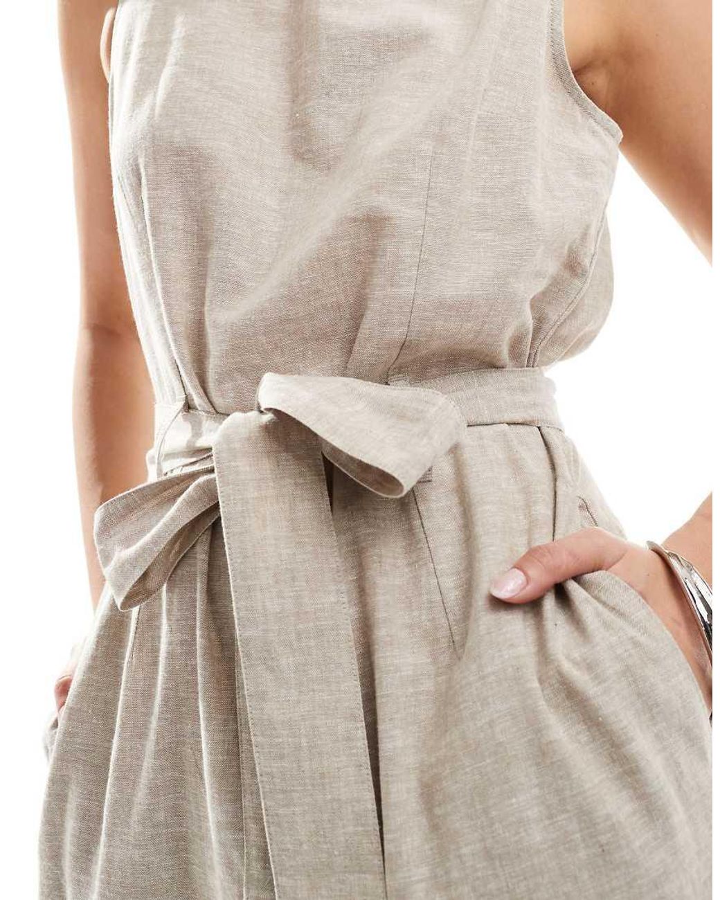 Monki linen jumpsuit sale