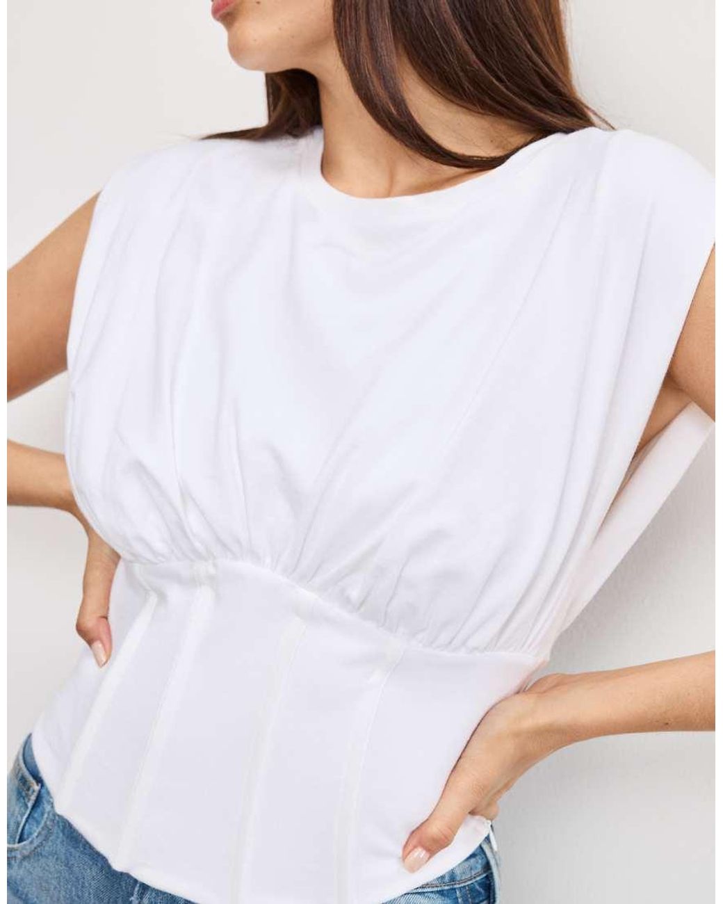 GOOD AMERICAN Gray Sleeveless Corset Top