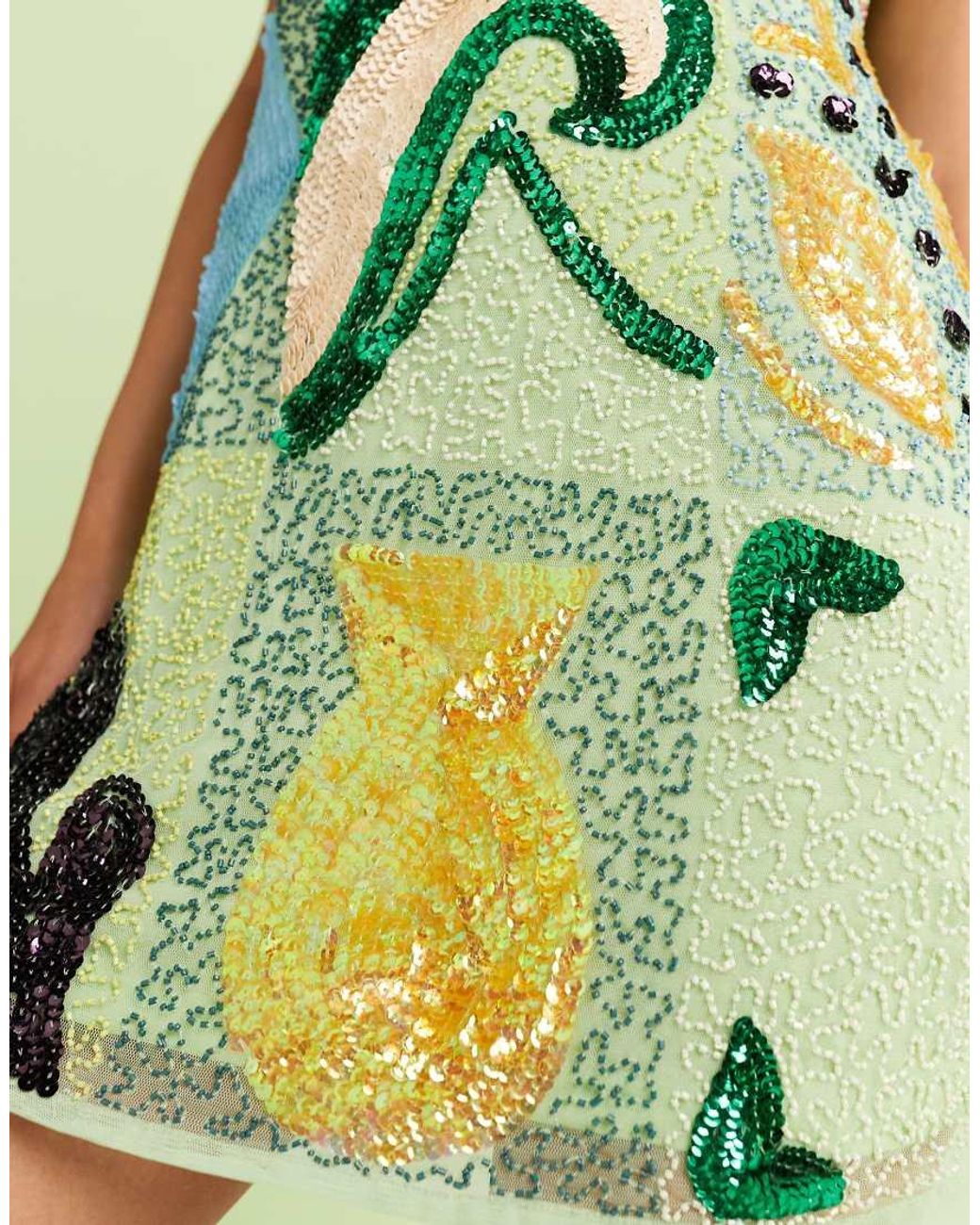 river island green heart dress River Island Green And Black Heart Dress Size 8