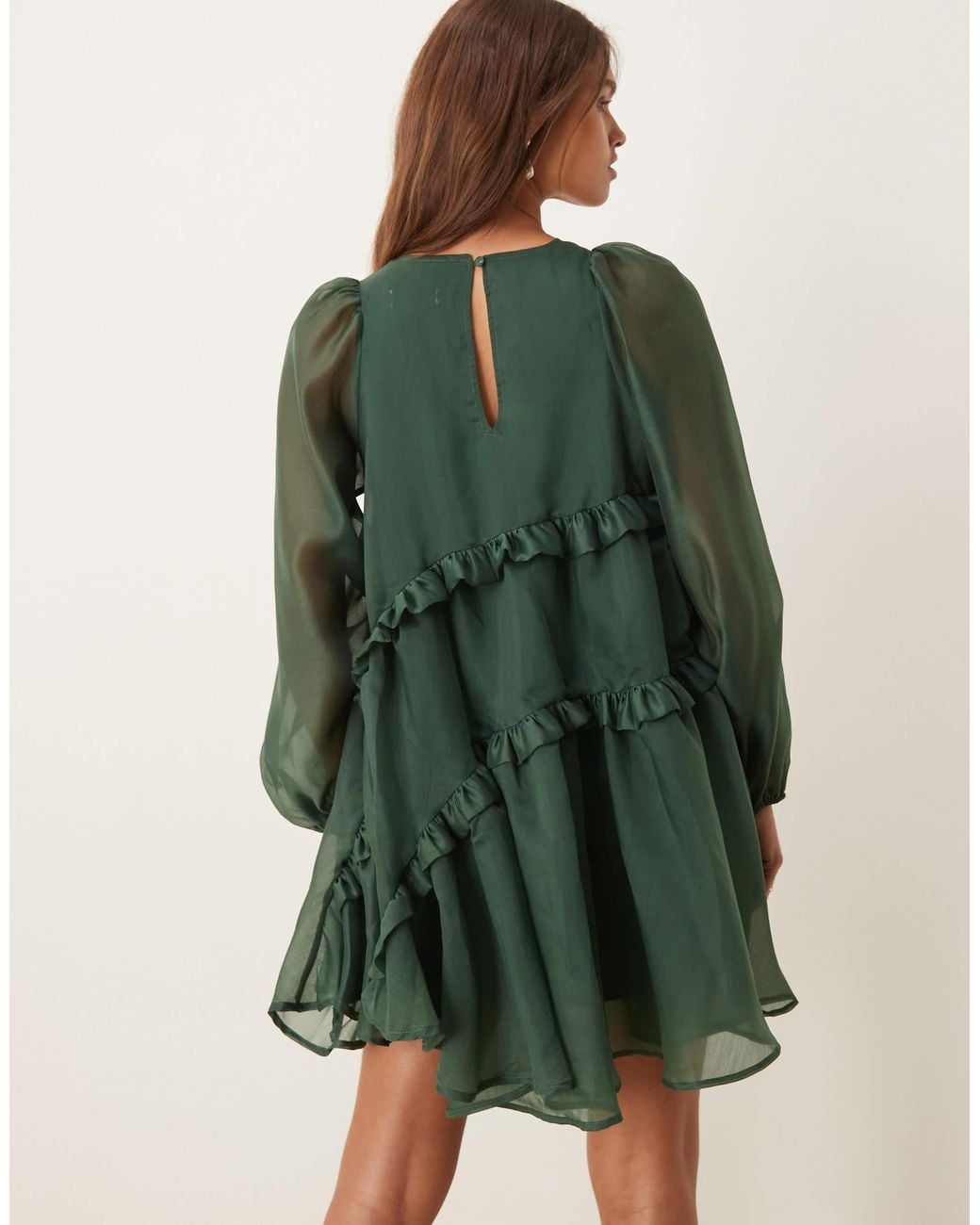 Ghospell Ayesha Organza Mini Dress in Green | Lyst Ghospell Ayesha Organza Mini Dress in Green | Lyst