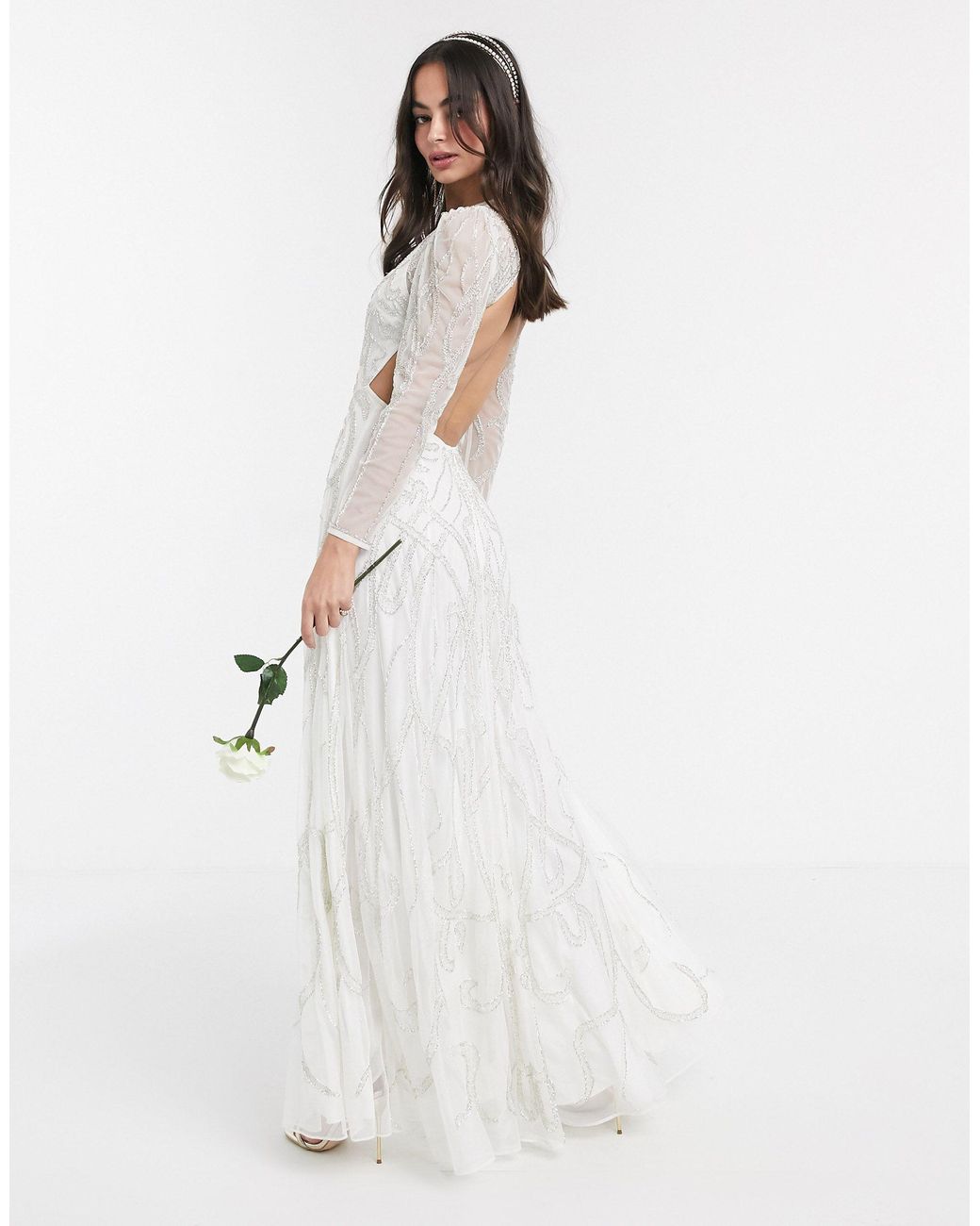 Asos edition nouveau embroidered wedding dress cheap