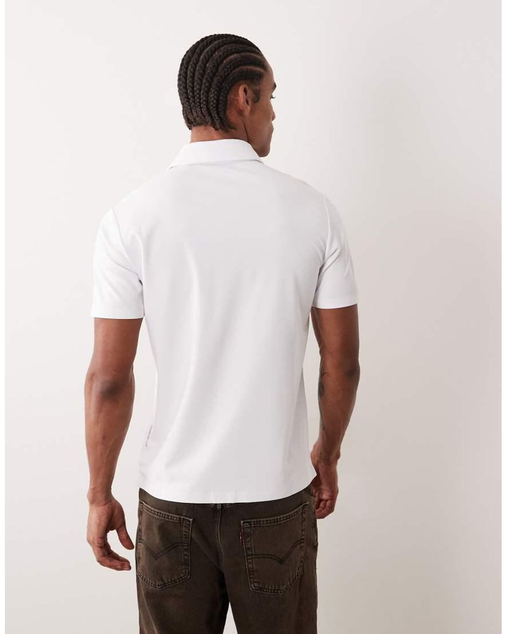 Mango White Performance Thermo-regulating Polo T-shirt