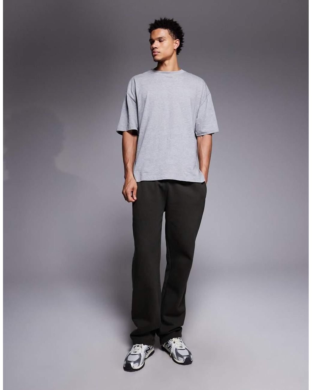 ASOS Gray Premium Heavyweight Straight Leg Sweatpants for men