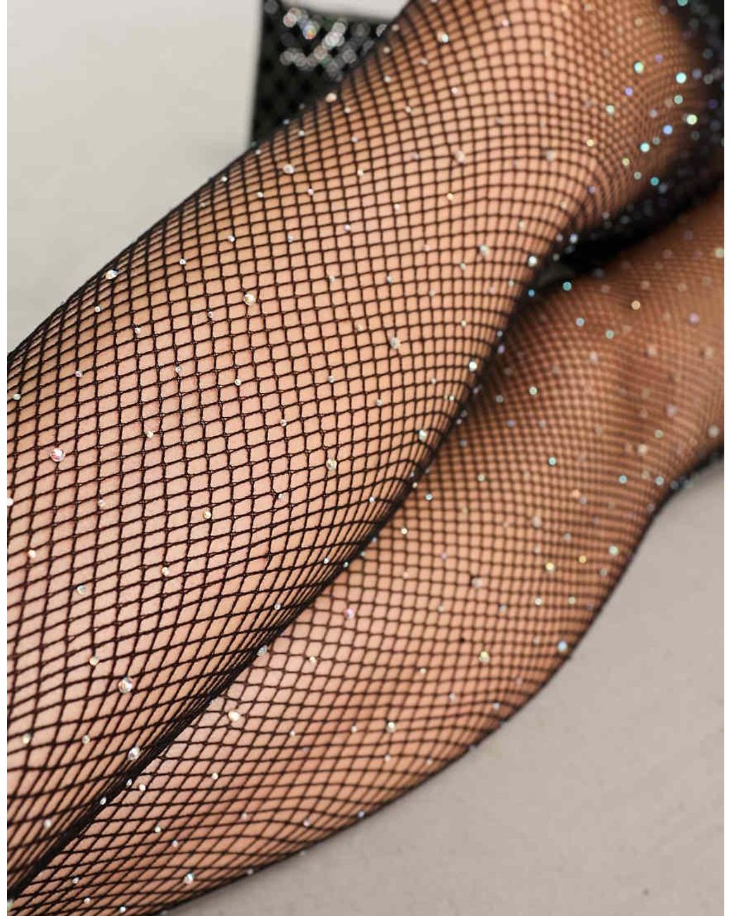 Pieces Black Fishnet Tights With Diamante Gems