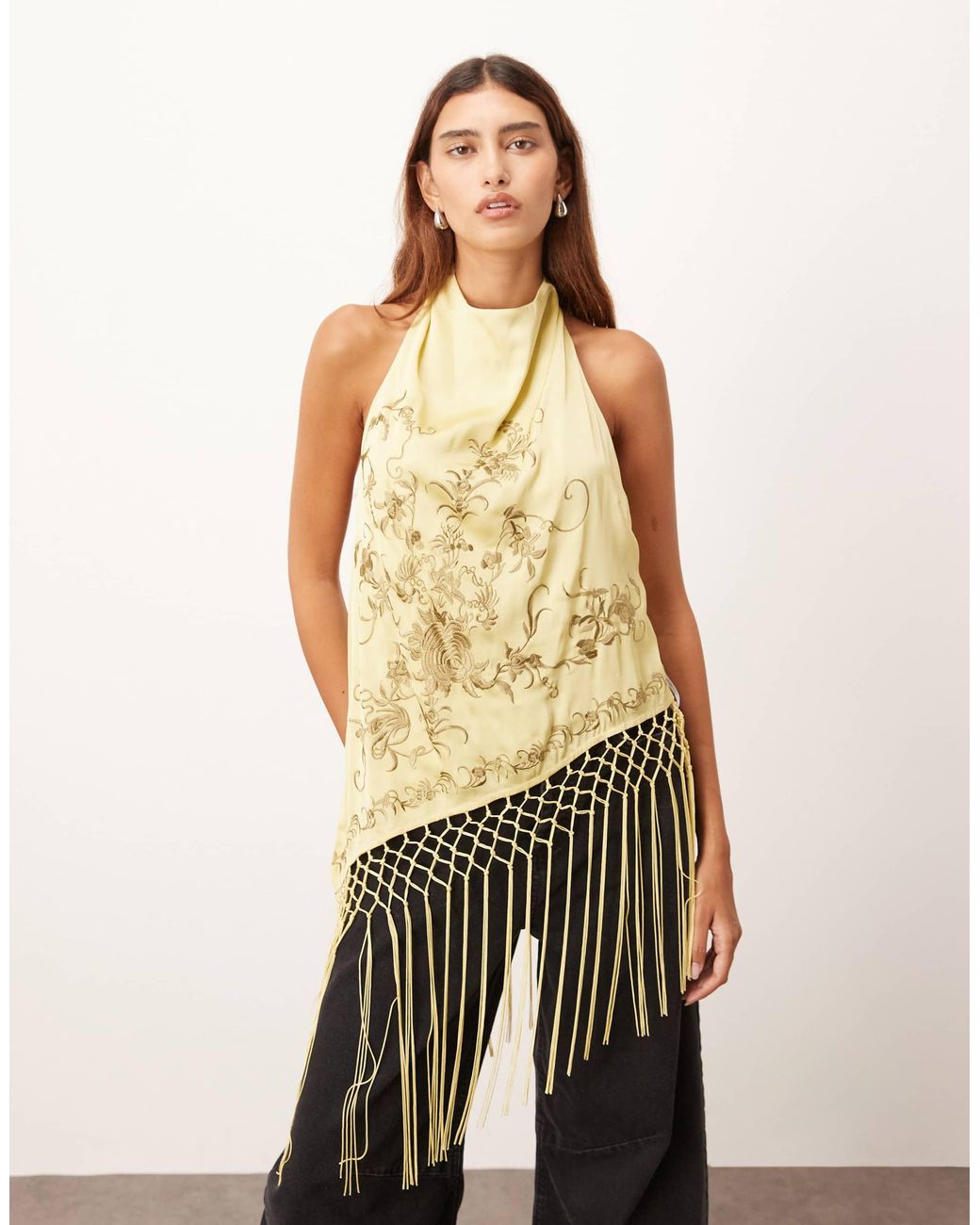 アメリヴィンテージ　FRINGE HEM SLIT LONG TOP ON THE FRINGE LONG TOP – AKIRA