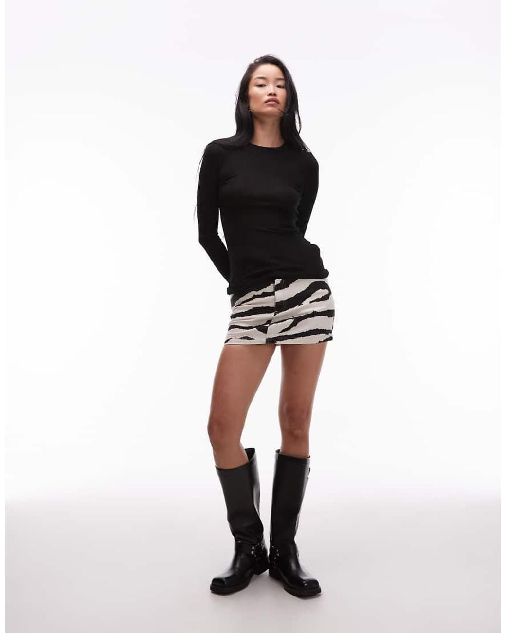 ARKET Black Merino Wool Knitted Semi Sheer Long Sleeve Top