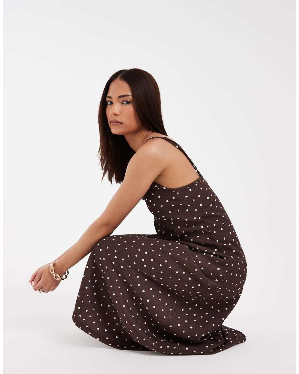 Only Petite Brown Midaxi Dress