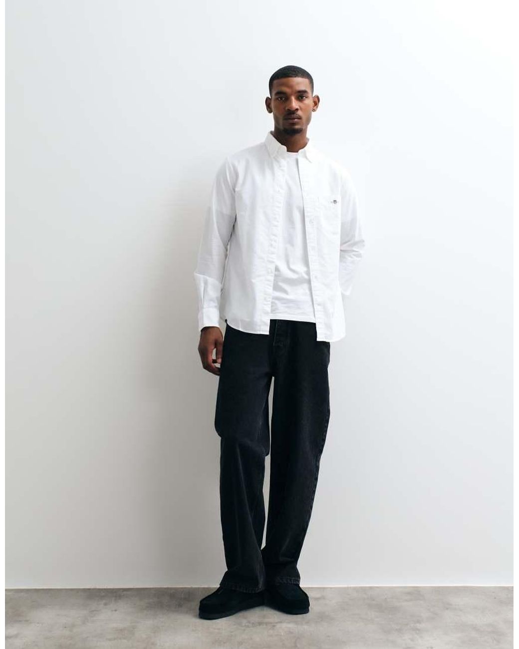 Gant White Regular Fit Classic Oxford Shirt for men