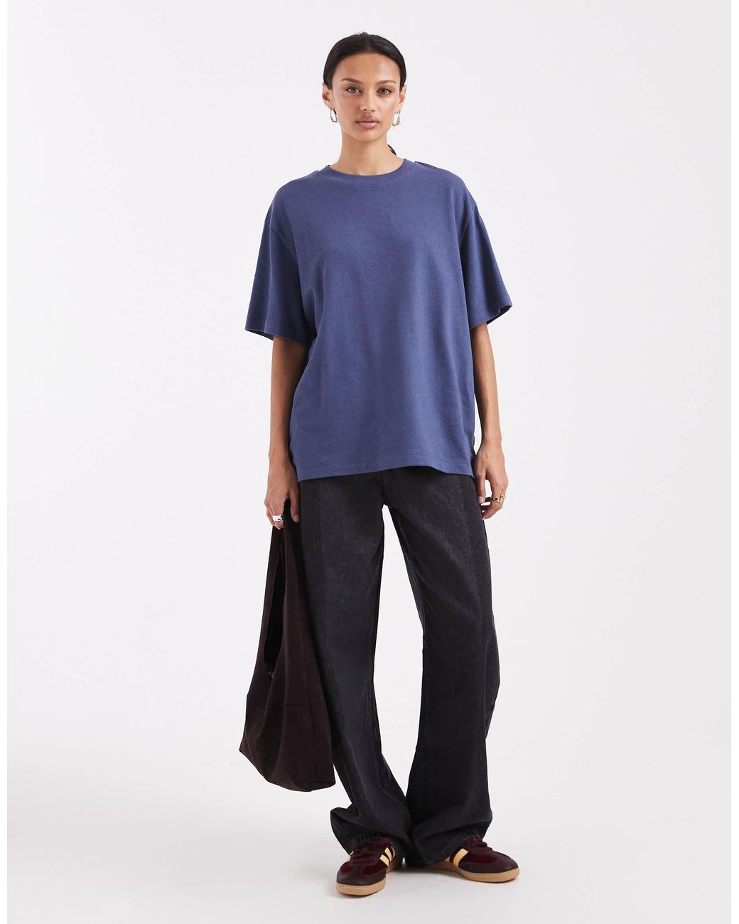 ASOS Blue – oversize-t-shirt aus strukturiertem jersey
