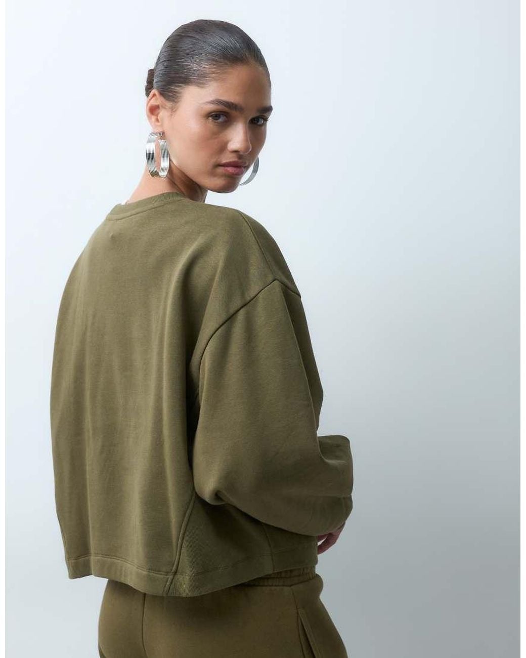 ASOS Green Boxy Oversized Brushback Sweat