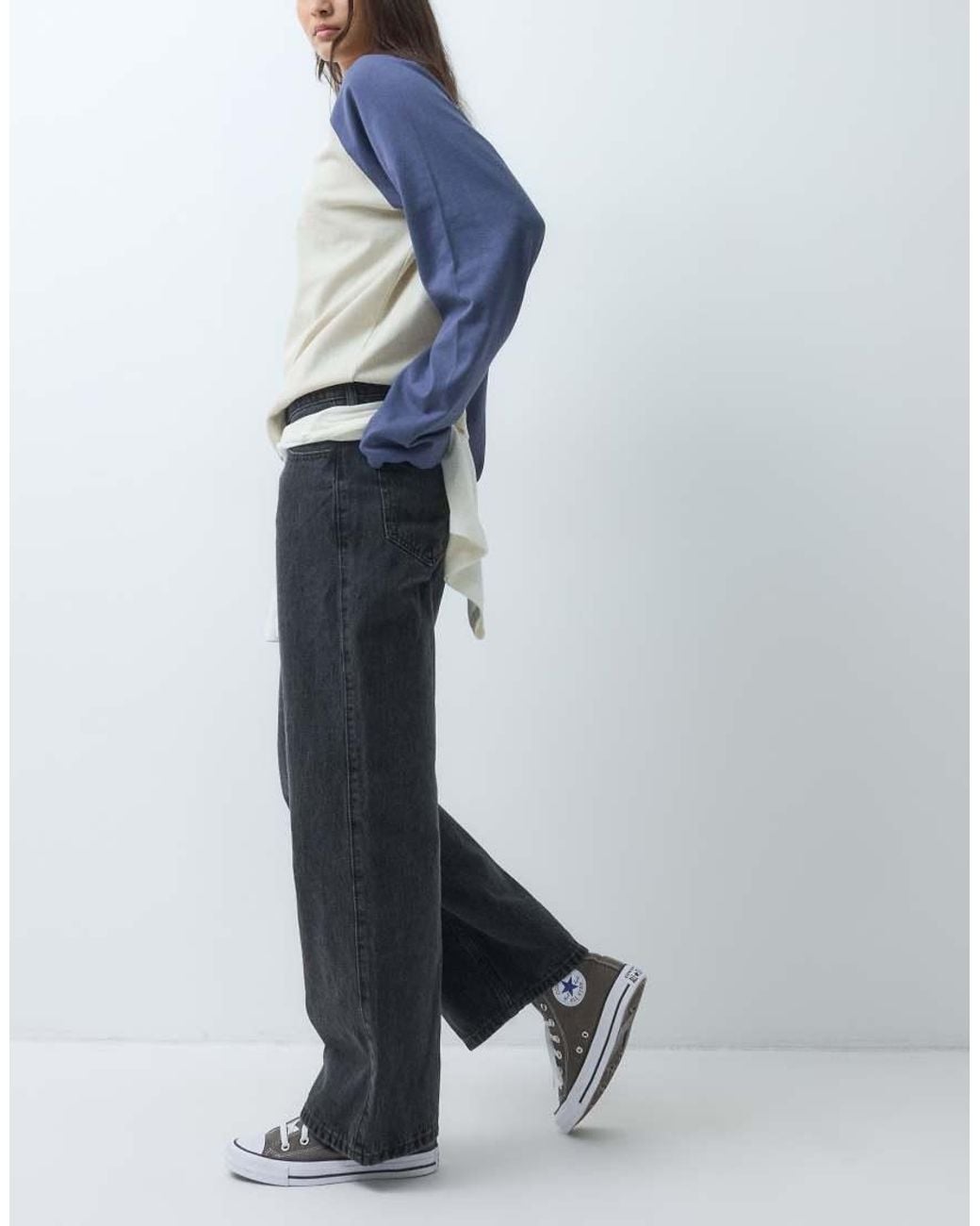 Hollister Blue Low Rise Baggy Fit Jeans
