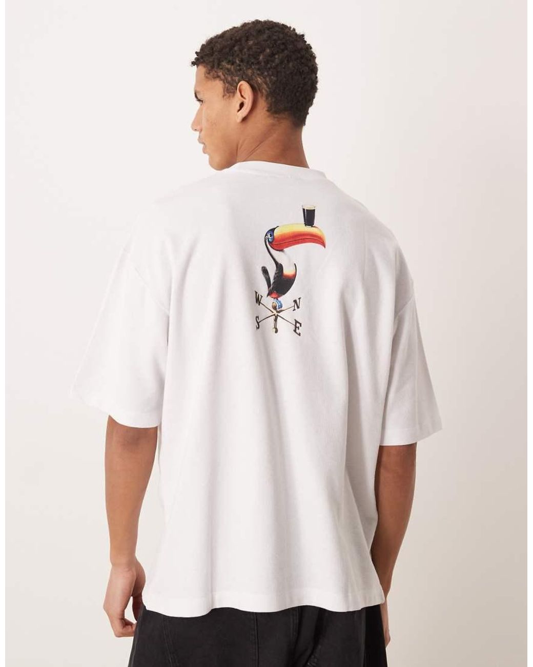 ASOS White Unisex Oversized T-shirt With Guinness Prints