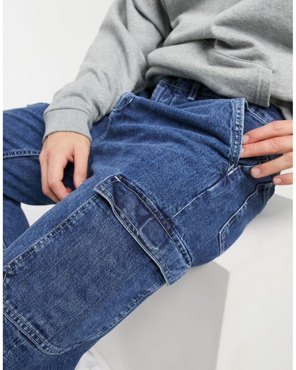Pull&Bear Carpenter Jeans in Blue for Men | Lyst