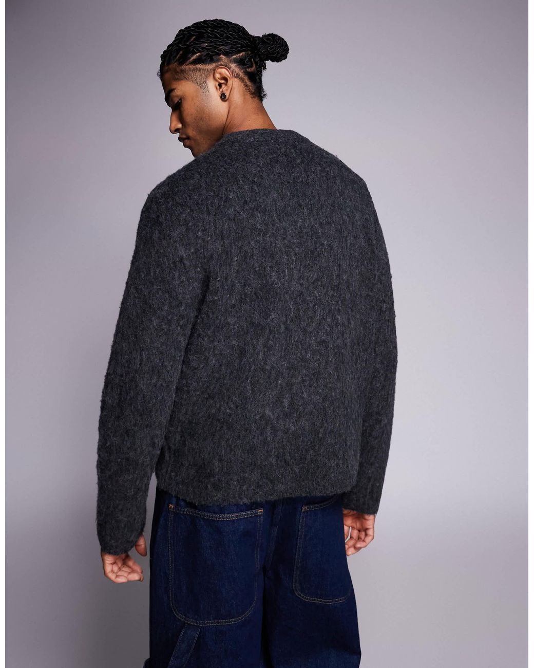 ADPT – flauschiger strickpullover in Blue für Herren