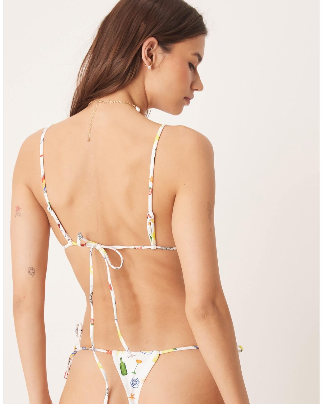 For Love & Lemons Natural Bay Bikini Bottoms