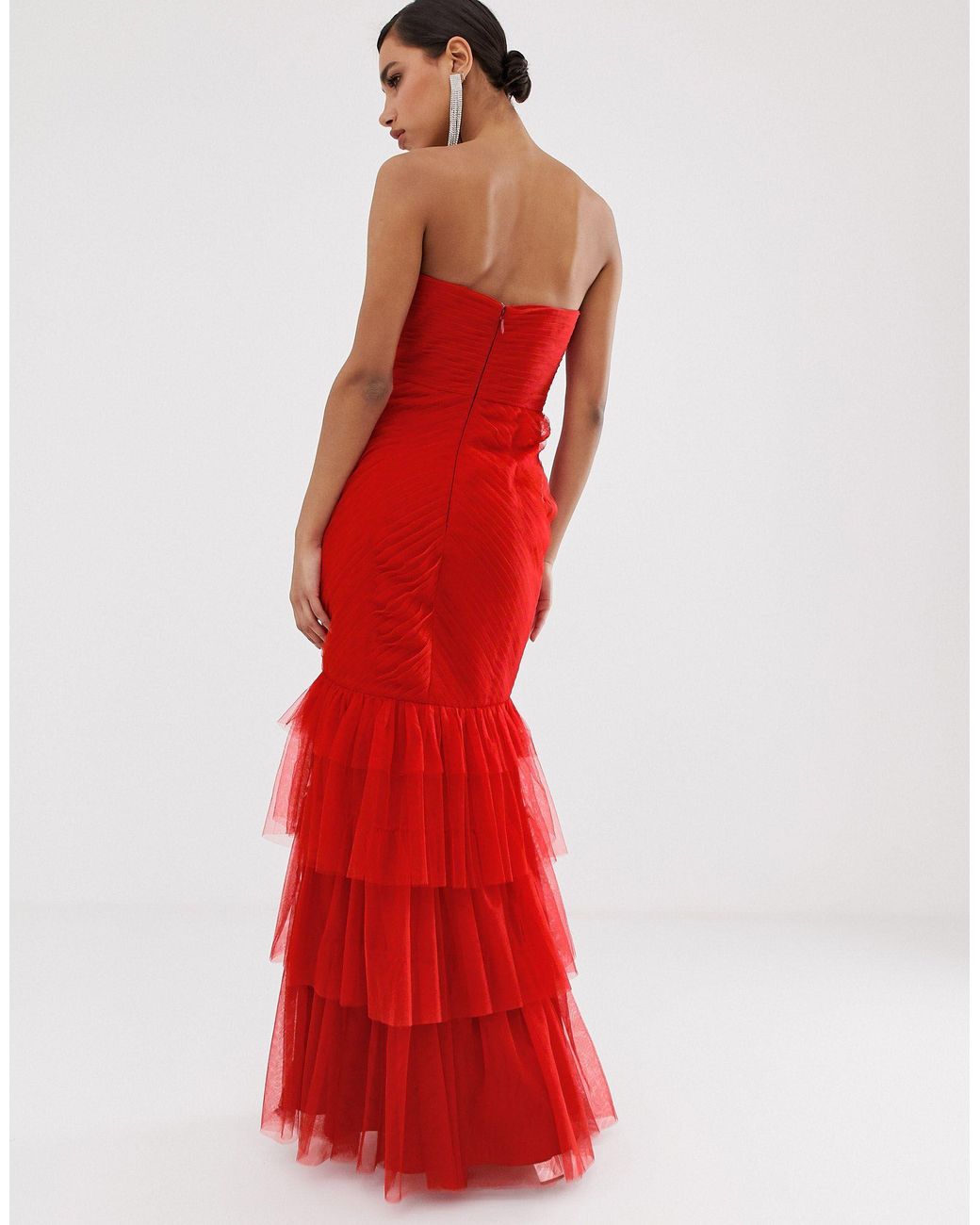 red sweetheart maxi dress