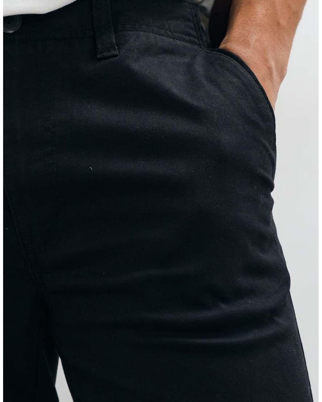 Threadbare Black Slim Leg Pants for men