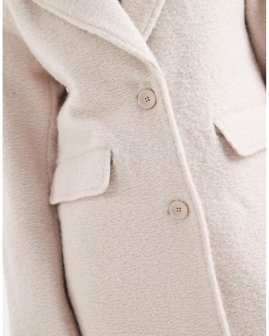 ONLY White Brushed Overcoat