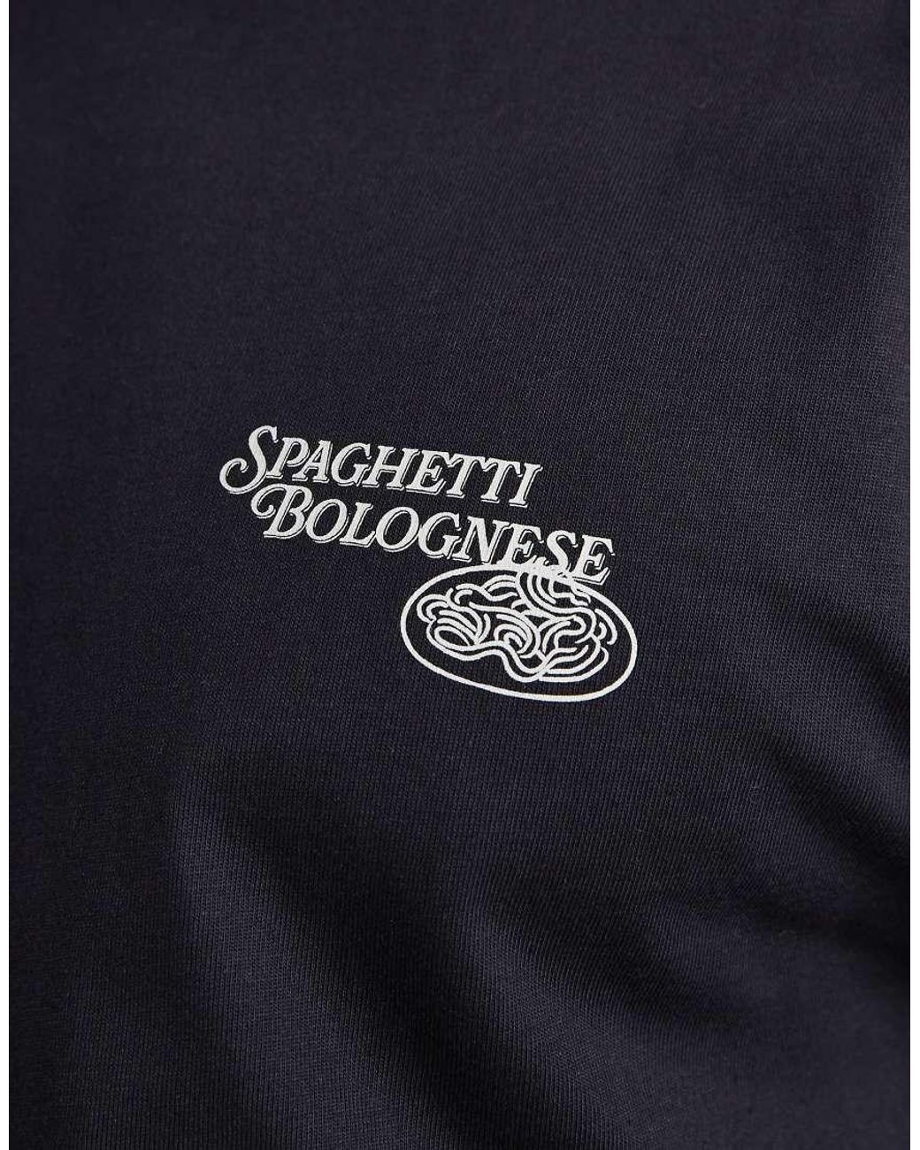 Only & Sons Black Relaxed Fit T-Shirt With Spaghetti Back Print for men
