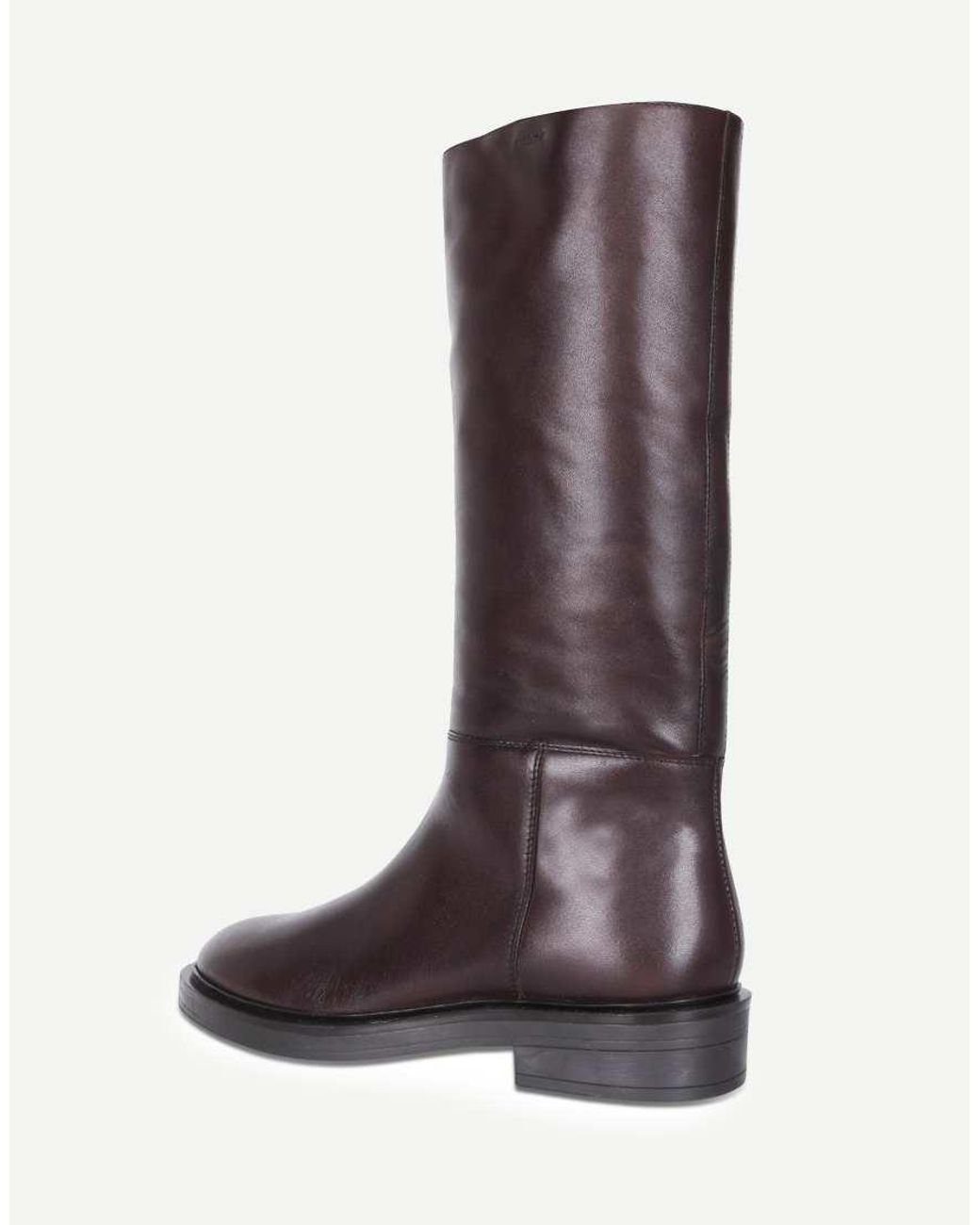 OFF THE HOOK Brown Celeste Leather Knee-High Riding Boots
