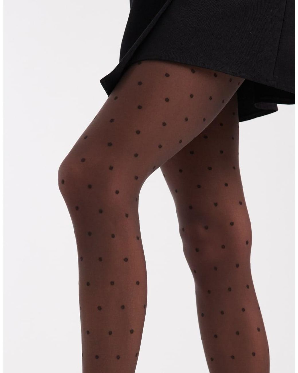 Pieces Brown 20 Denier Polka Dot Tights