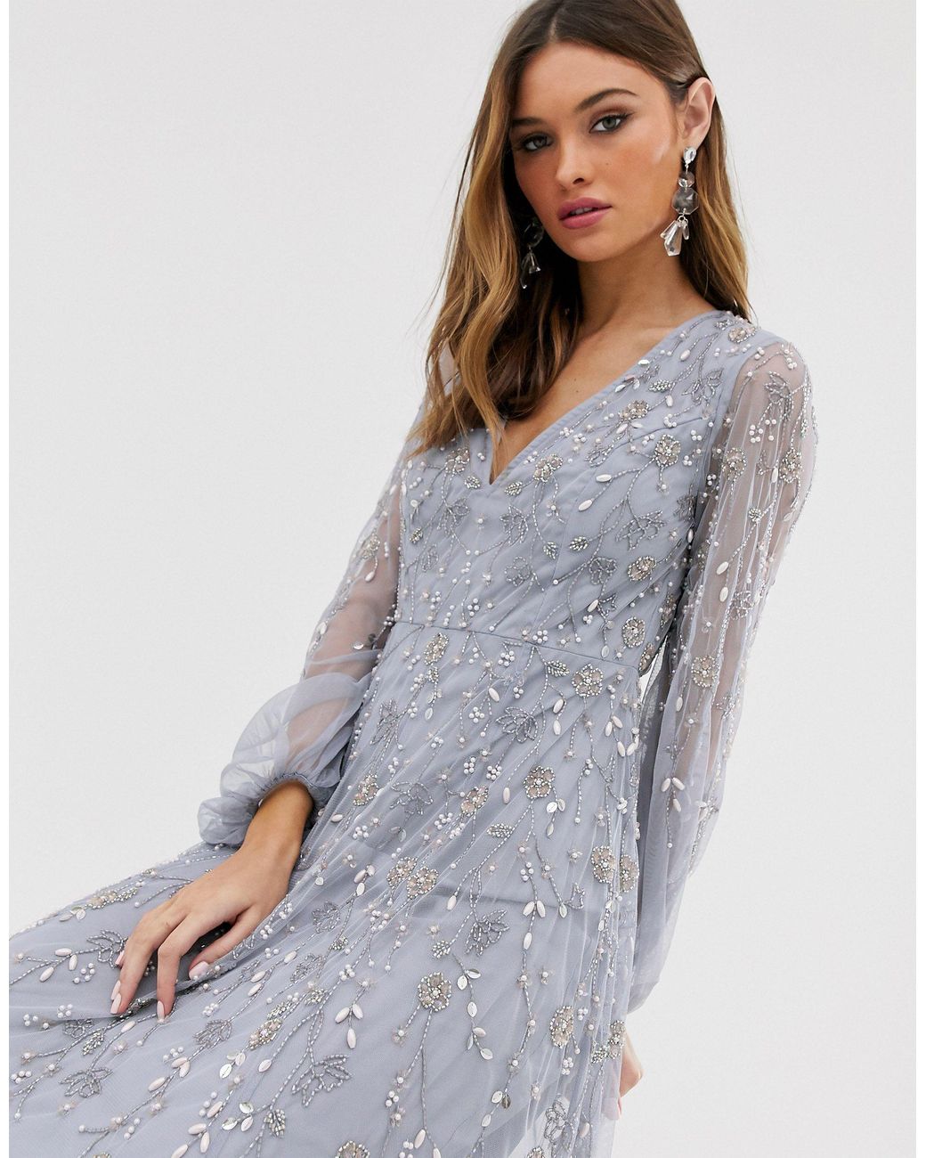 ASOS Synthetic Maxi Dress With Blouson 