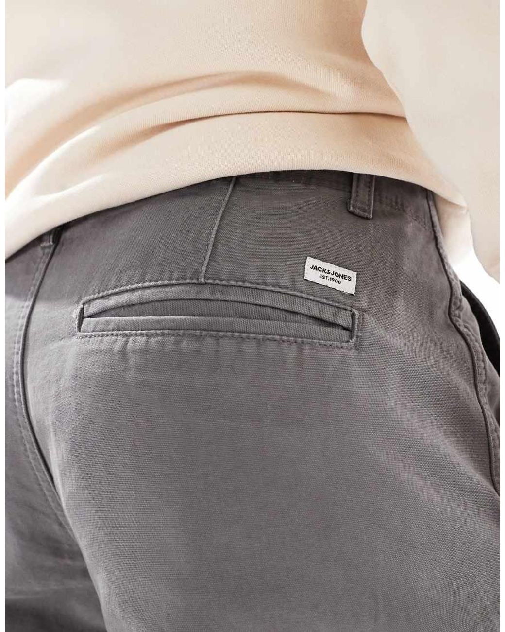 Jack & Jones White Loose Fit Cargo Trouser for men