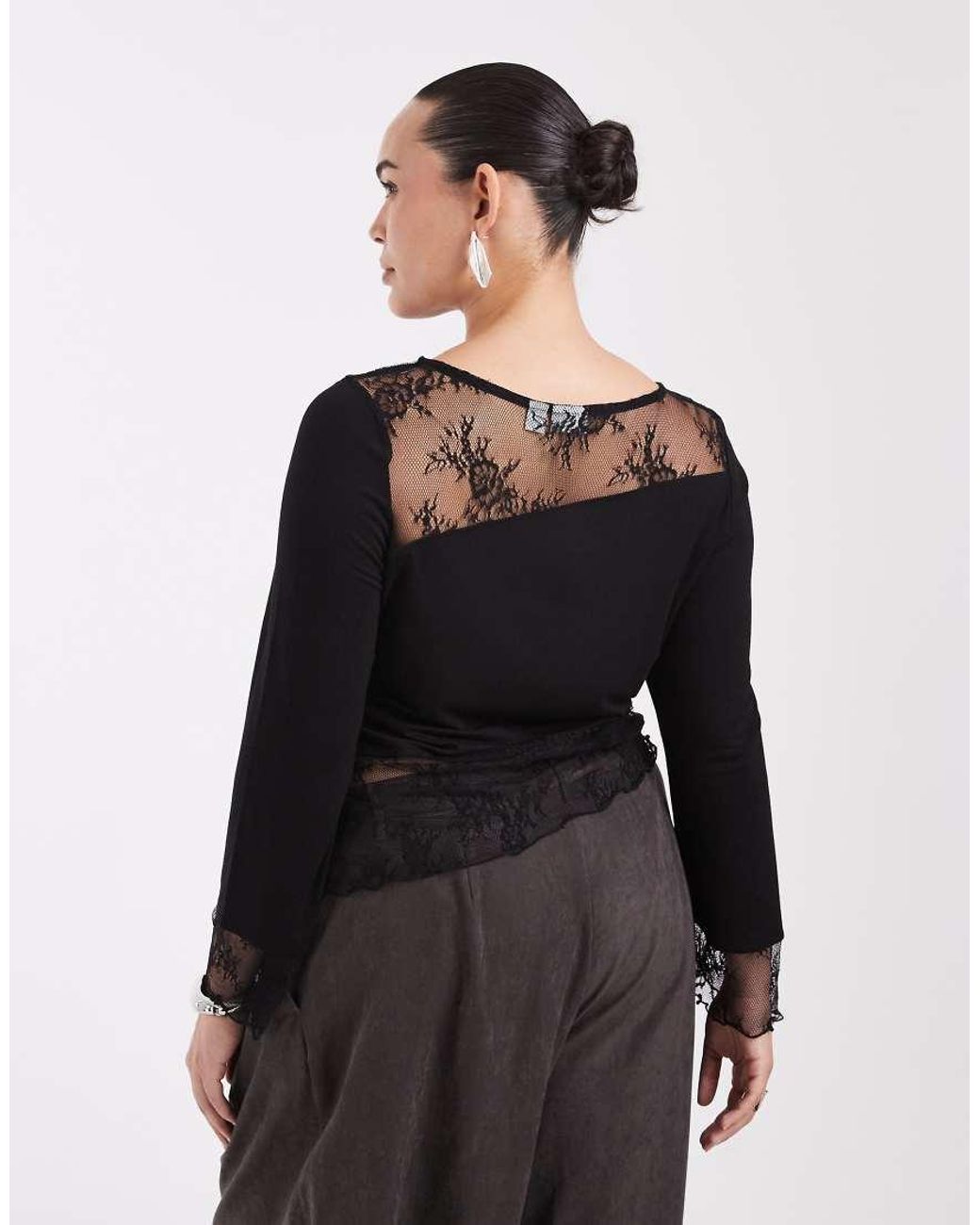 Noisy May Black Lace Inscert Top