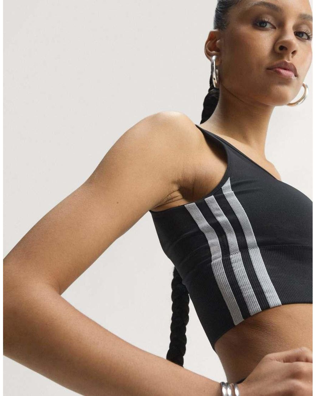 Adidas Originals Black Essentials 3 Stripes Seamless Bralette